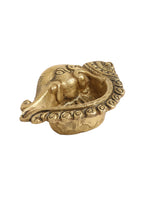 Brass Diya Ganesha Conch Design