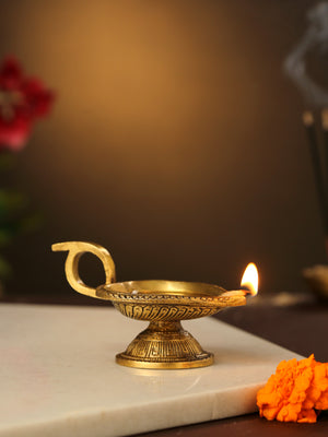Brass Diya paan leaf shape