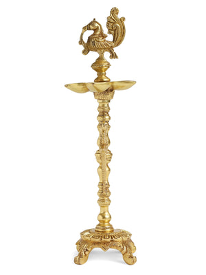 Diya - Peacock with five Diyas