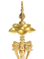 Diya - Peacock Lamp Large with five Diyas