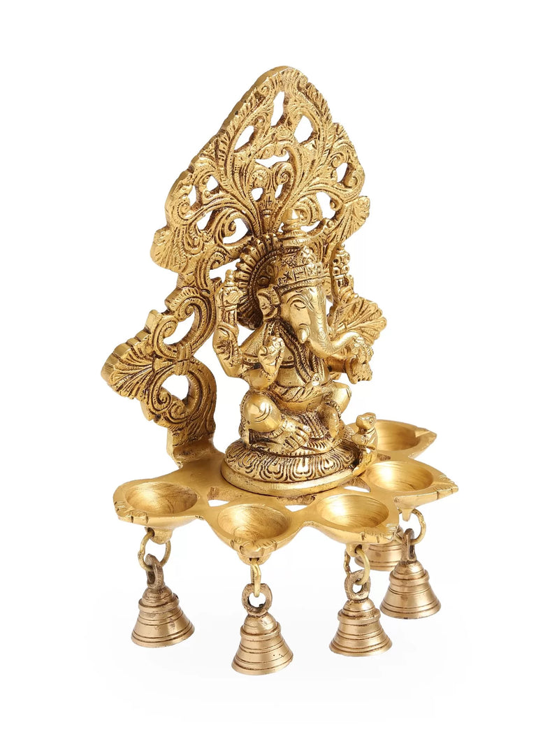 Bell - Brass Ganesha Lamp With Bells