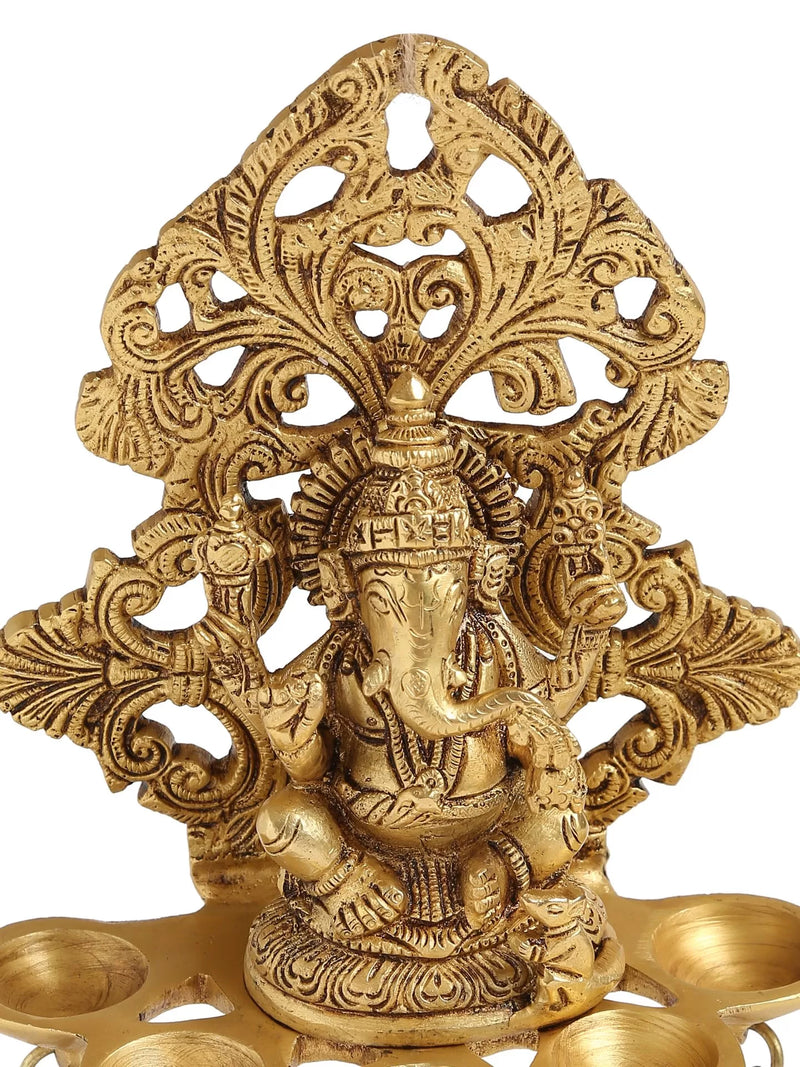 Bell - Brass Ganesha Lamp With Bells