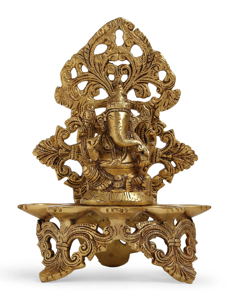 Diya - Brass Ganesha Lamp With Base