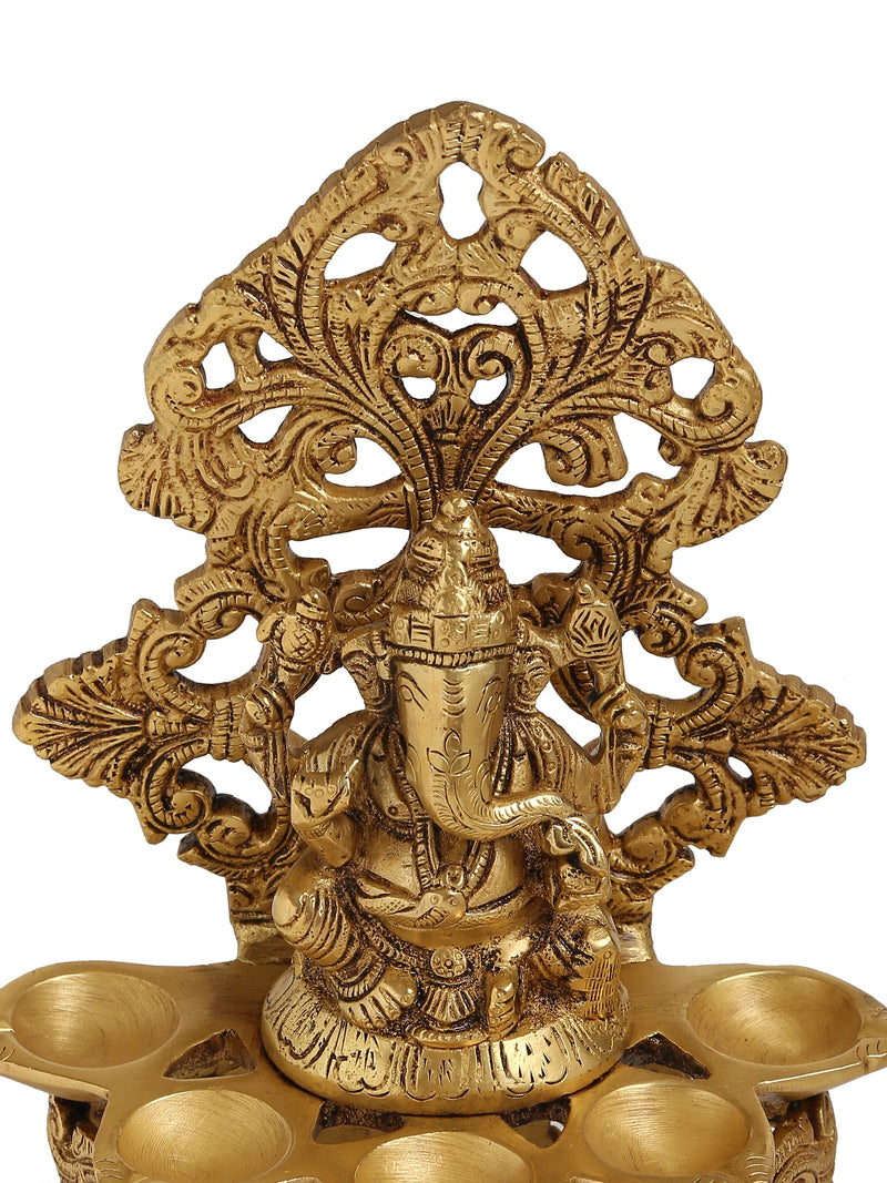 Diya - Brass Ganesha Lamp With Base