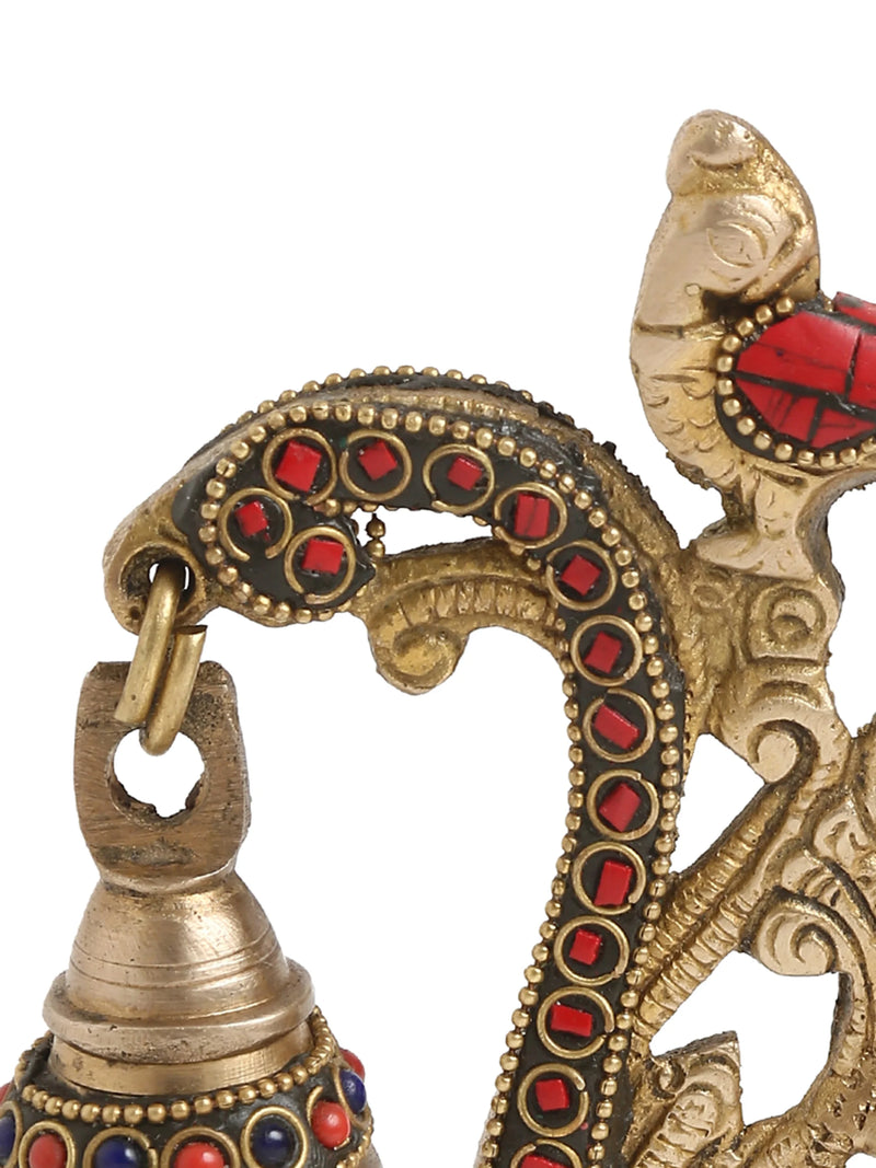 Diya - Brass Bird Lamp with Bell and Stones