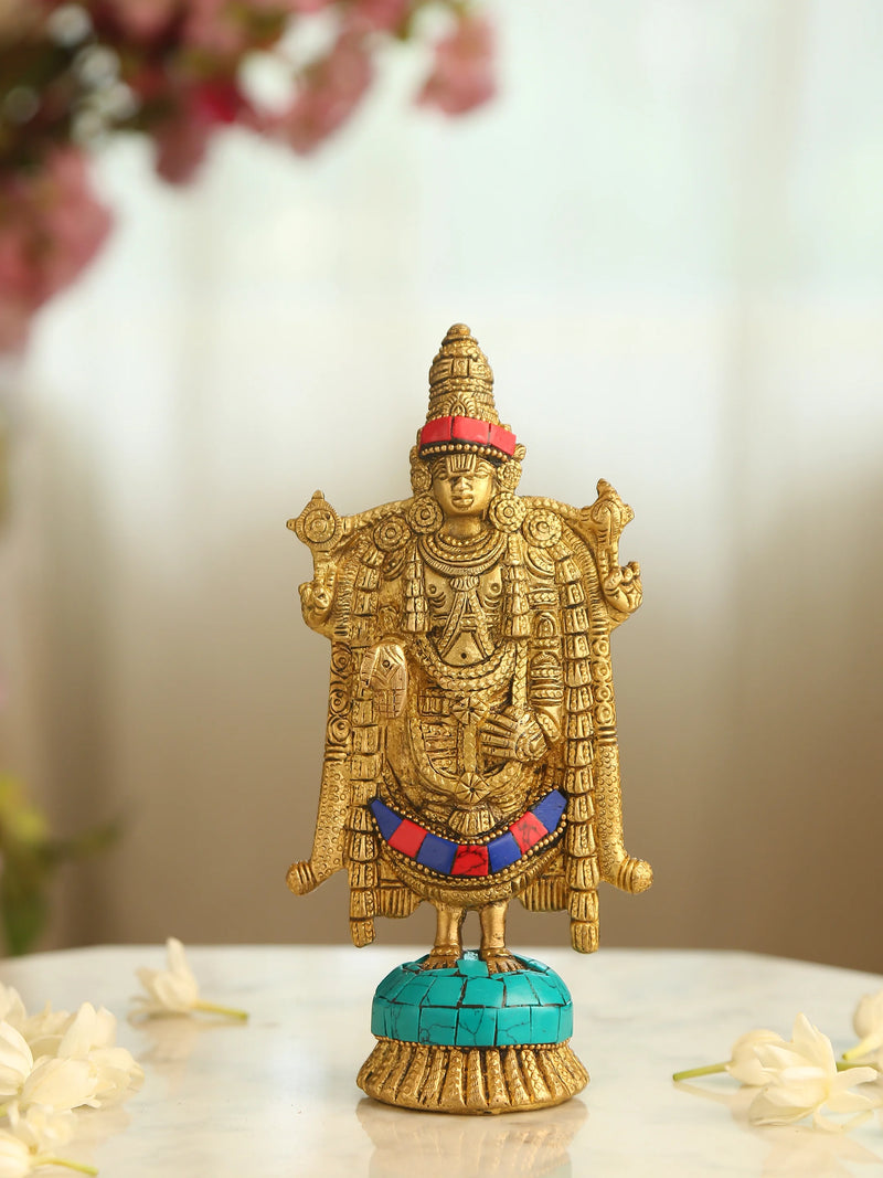 Brass Statue - Balaji With Stone Work