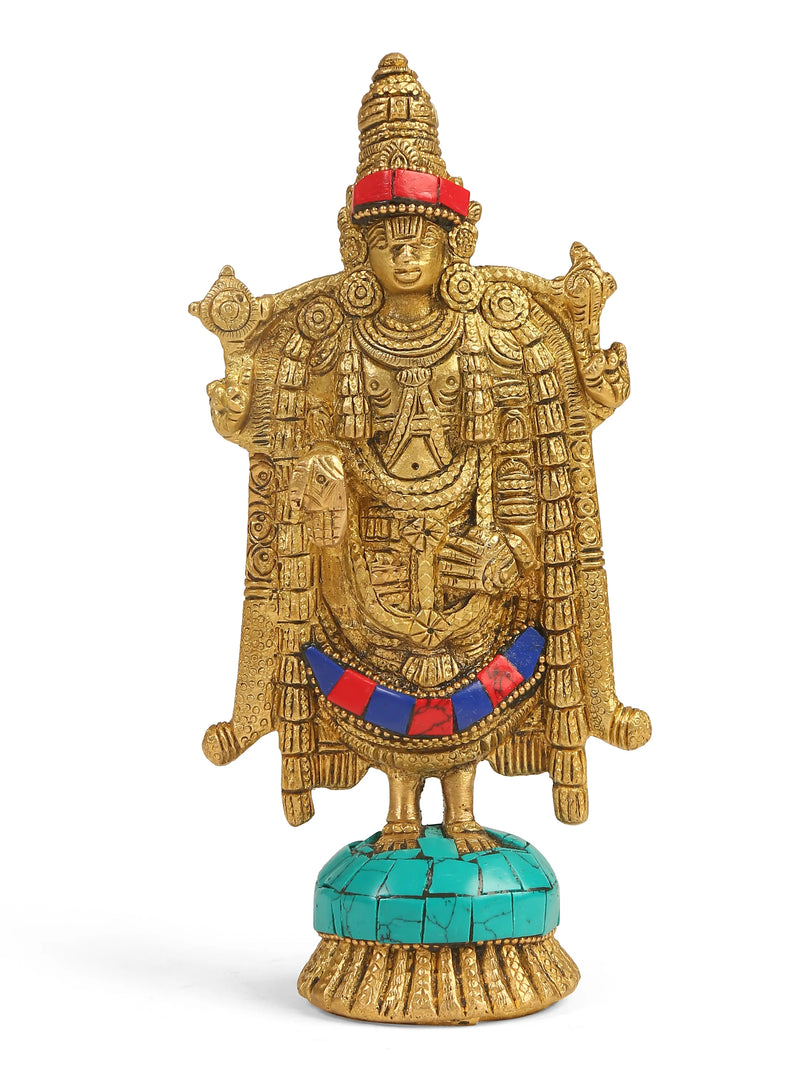 Brass Statue - Balaji With Stone Work