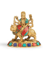 Brass Statue - Durga Ma In Stone Work