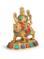 Brass Statue - Durga Ma In Stone Work