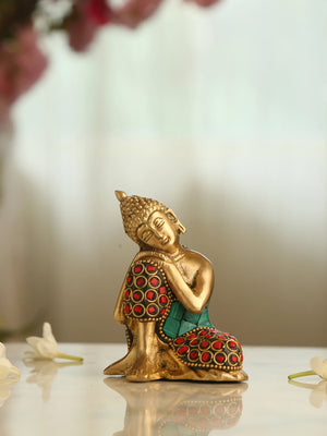Brass Statue - Budha in Stone Work