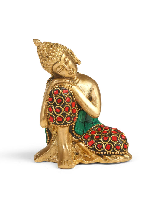 Brass Statue - Budha in Stone Work