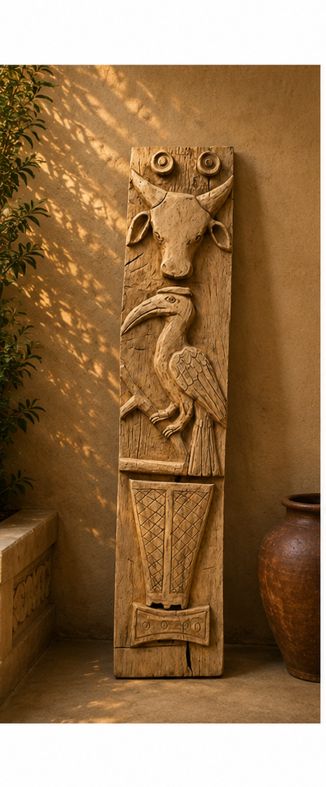 Handcrafted Wooden Tribal Mask naga panel