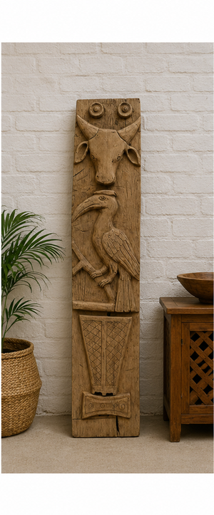 Handcrafted Wooden Tribal Mask naga panel