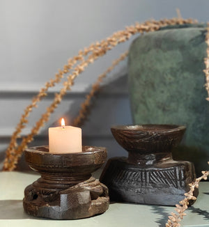 Wooden Antique candle holder