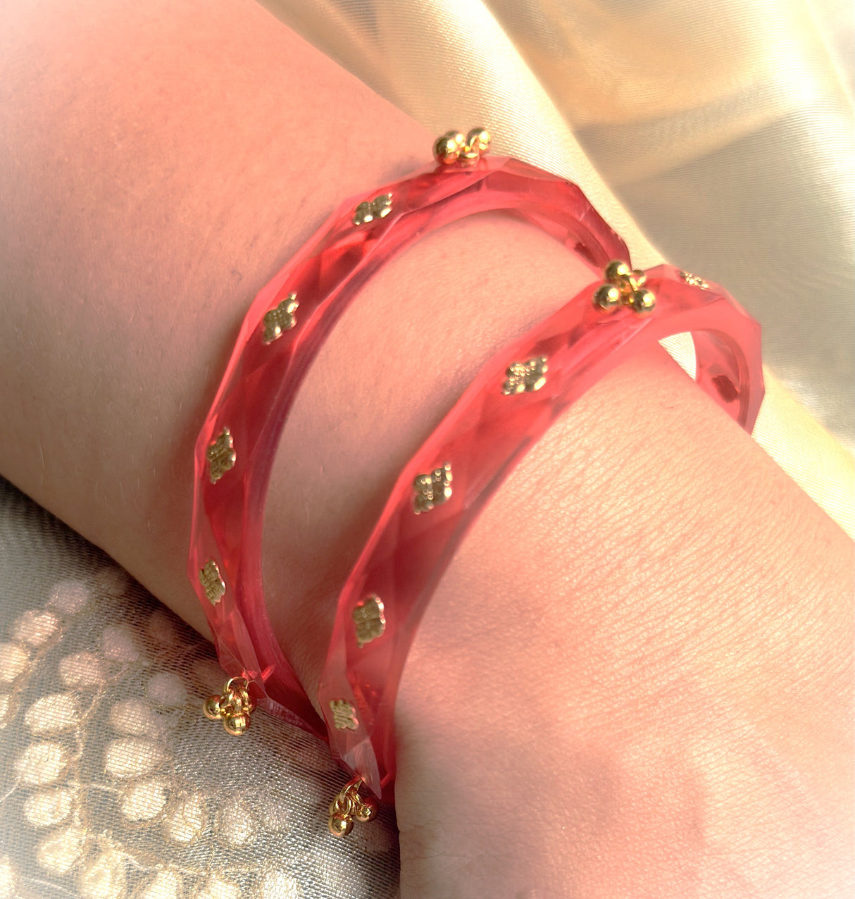 Ruhani  Brass leaf And Small Bell Bangles