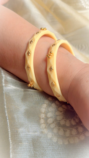 Ruhani  Brass leaf And Small Bell Bangles