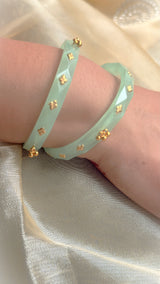 Ruhani  Brass leaf And Small Bell Bangles