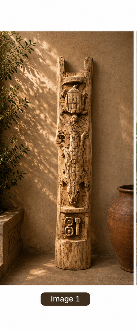 Handcrafted Wooden Tribal Mask naga panel