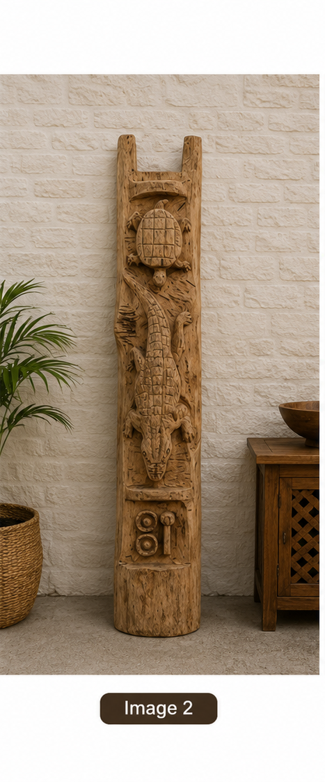 Handcrafted Wooden Tribal Mask naga panel