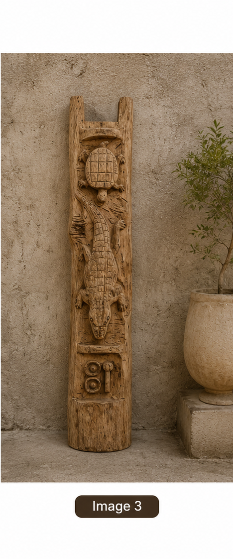 Handcrafted Wooden Tribal Mask naga panel