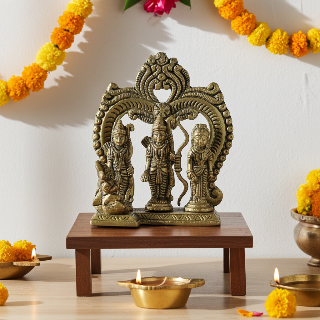 Brass Intricately Carved Ram Darbar