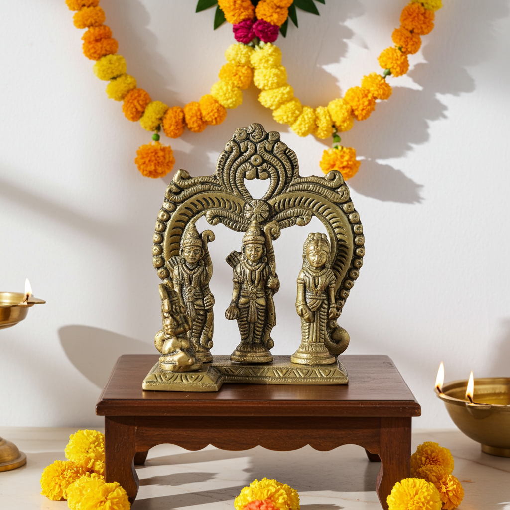 Brass Intricately Carved Ram Darbar