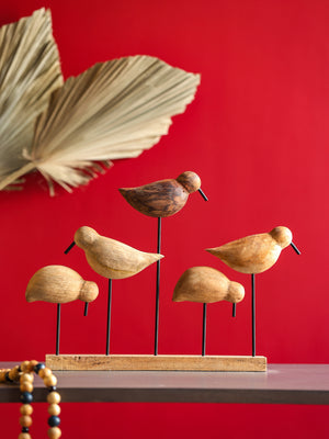 Wooden Wonder - Birds On Stand Natural