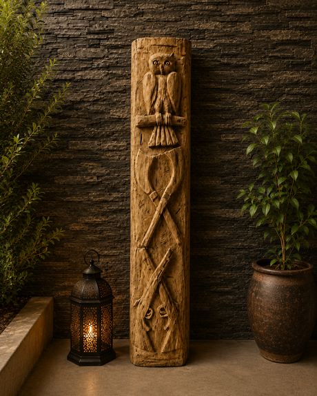 Handcrafted Wooden Tribal Mask naga panel