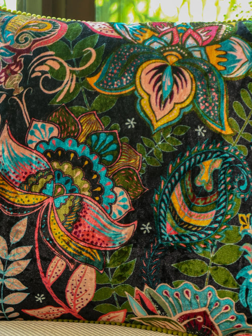 Digital Jungle Printed - Cotton Viscose Floral Cushion