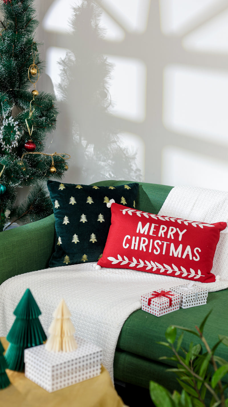 Red “Merry Christmas” Cushion Cover