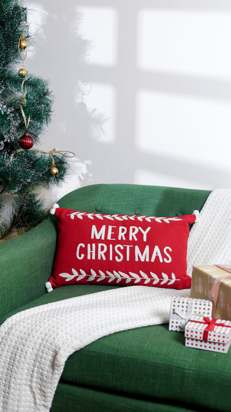 Red “Merry Christmas” Cushion Cover