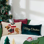 Christmas Cushion Cover with Dog Design