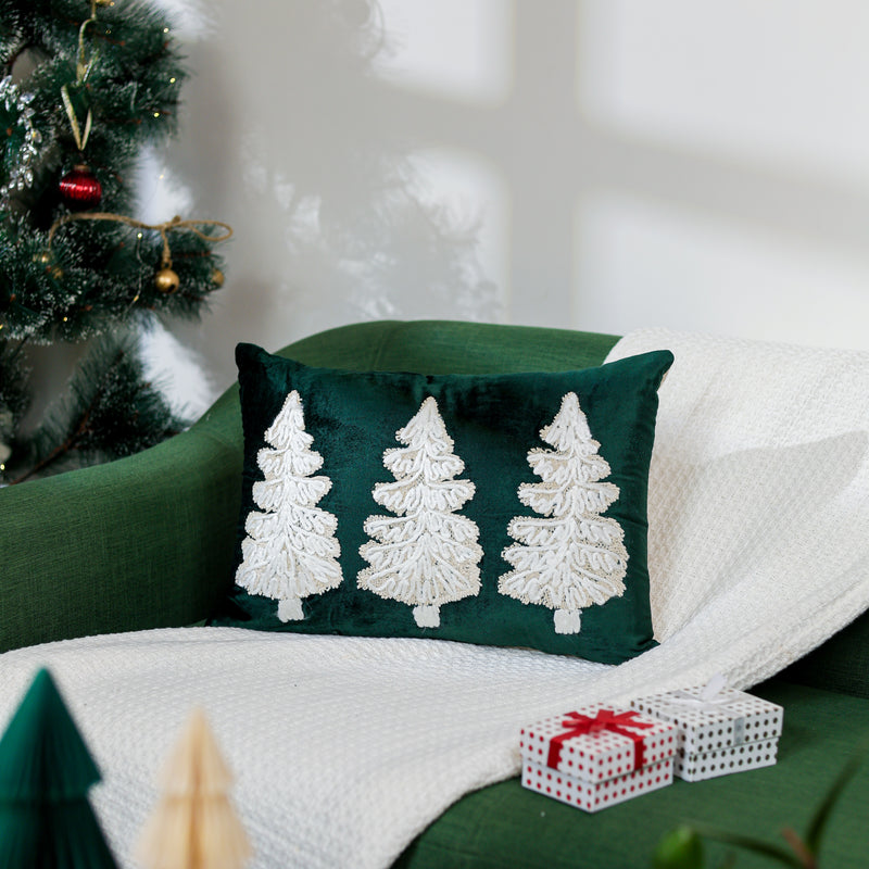 Christmas Cushion Cover with Small Trees