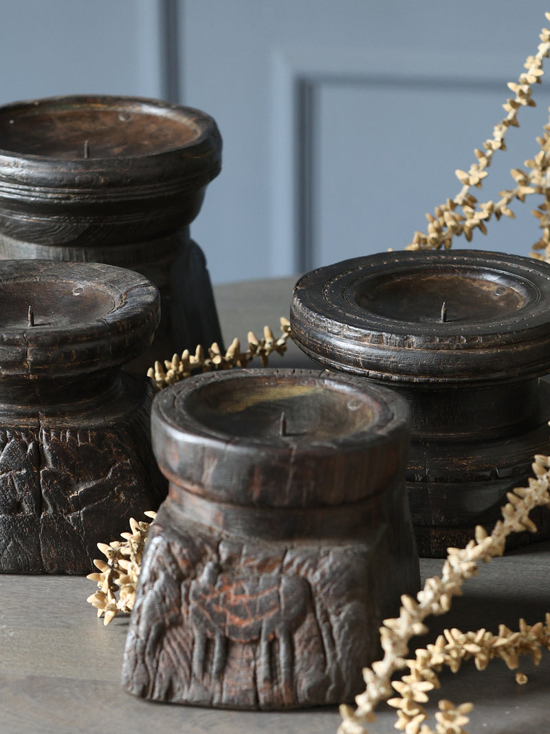 Wooden Antique candle holder