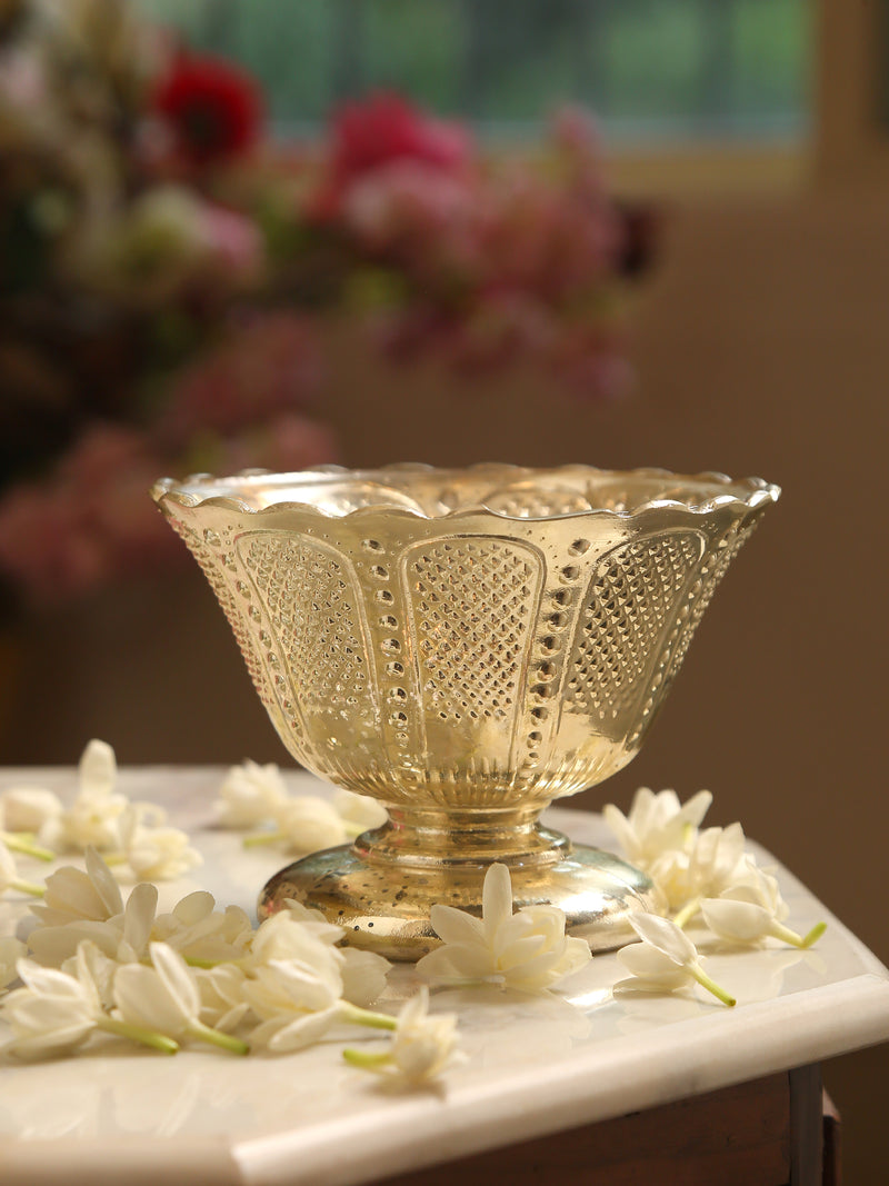 Mercury Glass Decorative Bowl