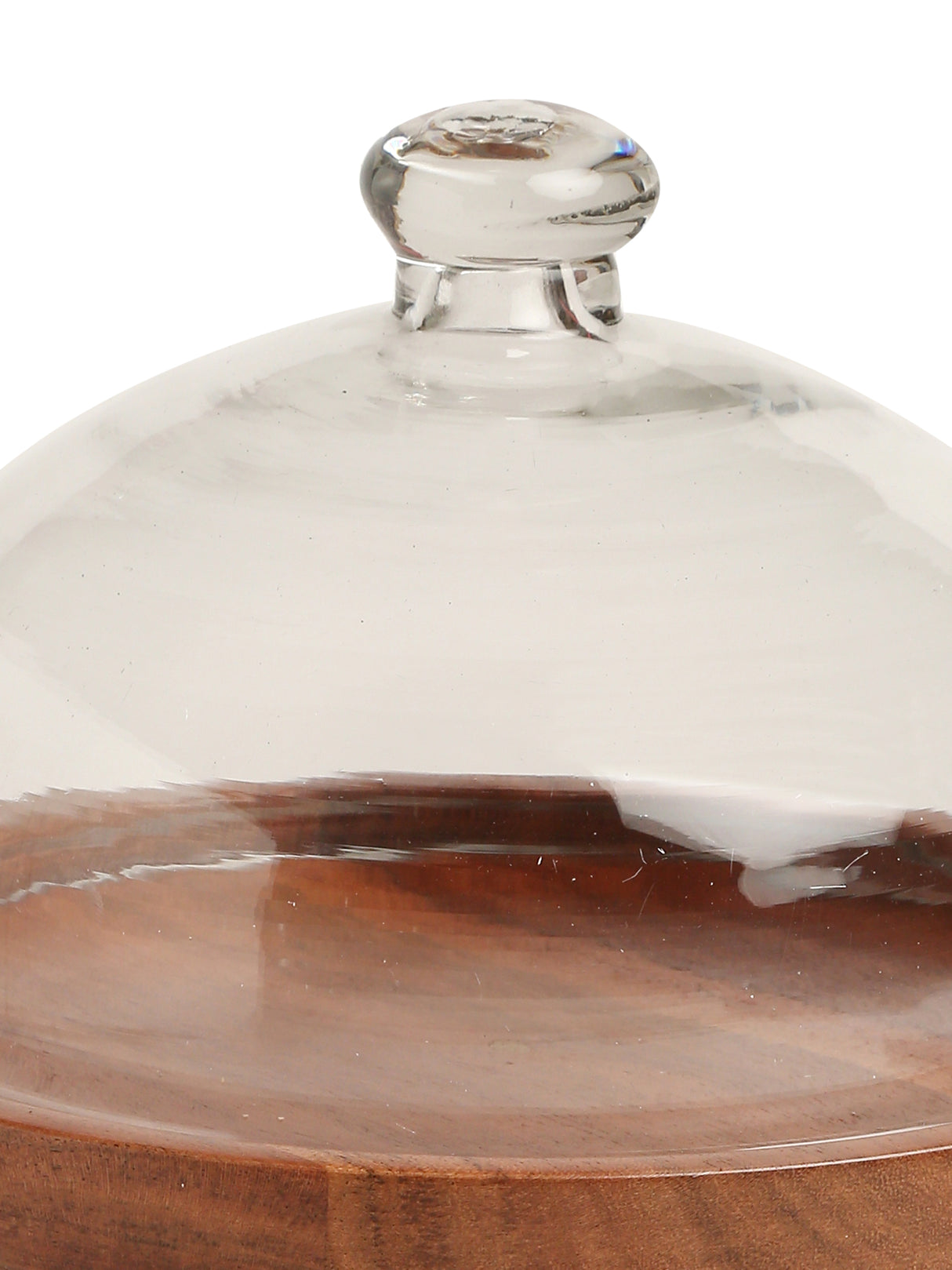 Wooden cake stand with cloche