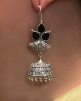 Phool Black flower Jhumka