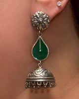 Kanwar Green stone Jhumka