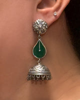 Kanwar Green stone Jhumka