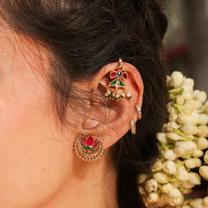 Royal Polki Floral Ear Cuff