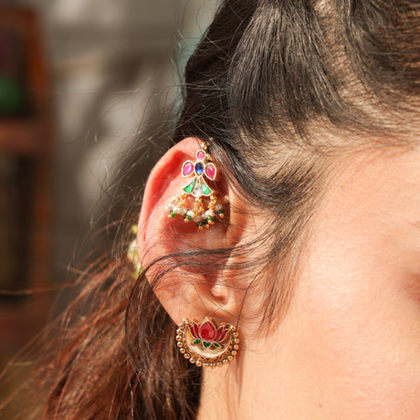 Royal Polki Floral Ear Cuff