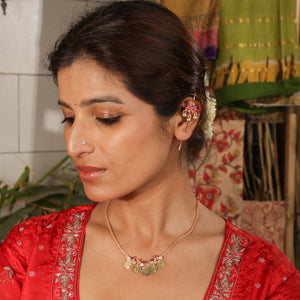 Ruby Lotus Pearl Ear Cuff