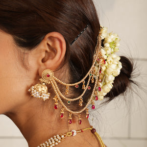 Royal Ruby Ear Chain