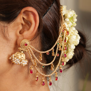 Royal Ruby Ear Chain