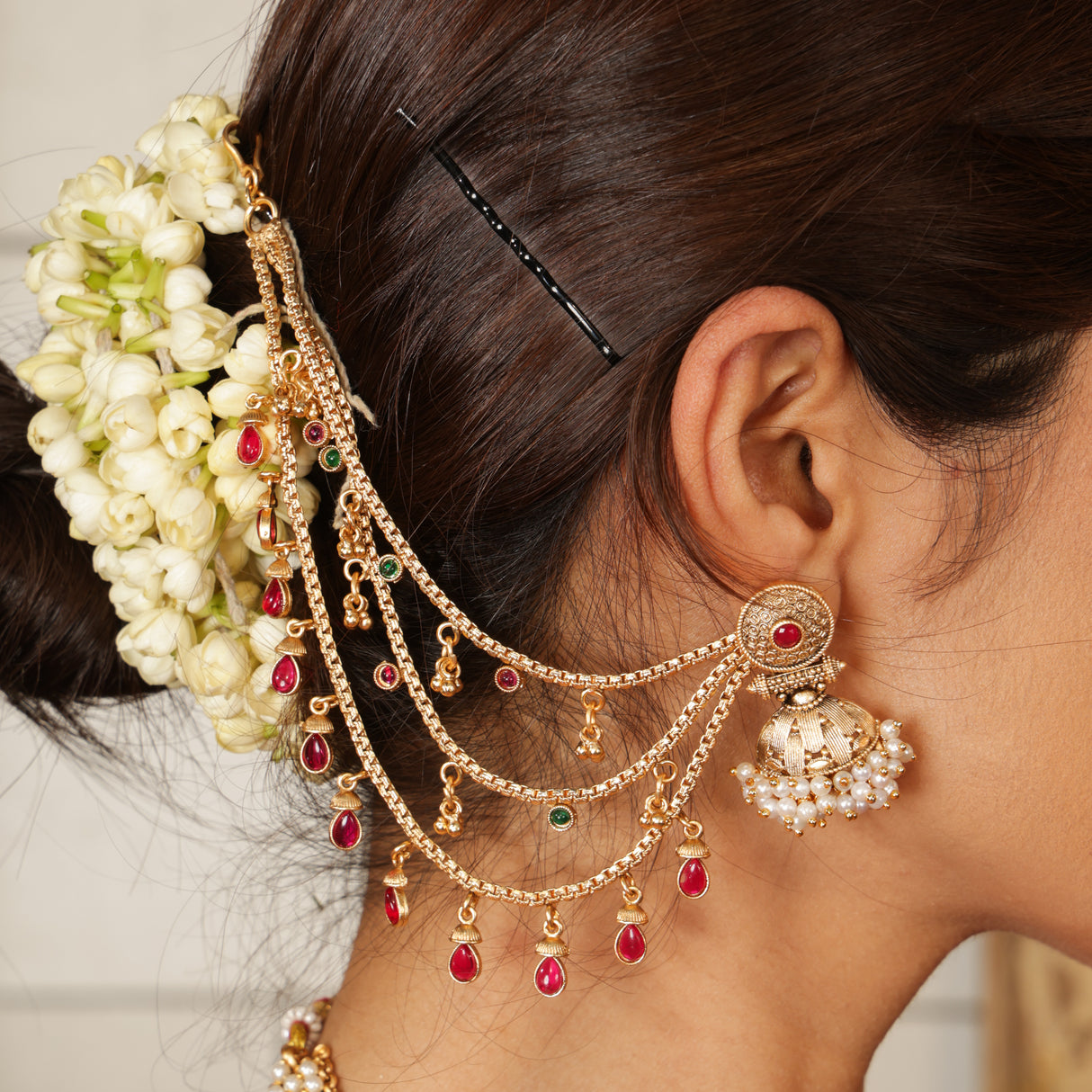 Royal Ruby Ear Chain