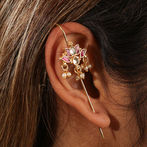 Nafisa Crystal Lotus Gold-Tone Ear Cuff