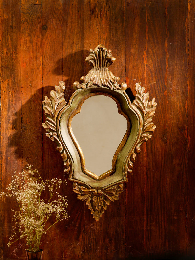 Carved Mirror Frames - Enchanting Rustic Green Elegance