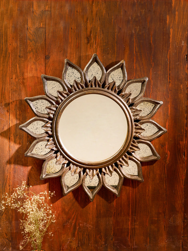 Mirror Frames - Sunflower Shaped Elegance in Gilded Blooms