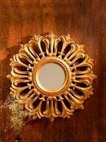 Carved Mirror Frames - Elegance in Gold Foil Round Mirrors