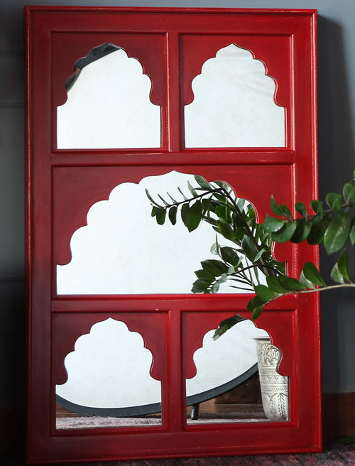 Antiquity Rustica Collective - Wooden Mirror Painted Red